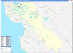 San Jose-Sunnyvale-Santa Clara Metro Area Wall Map Basic Style 2026